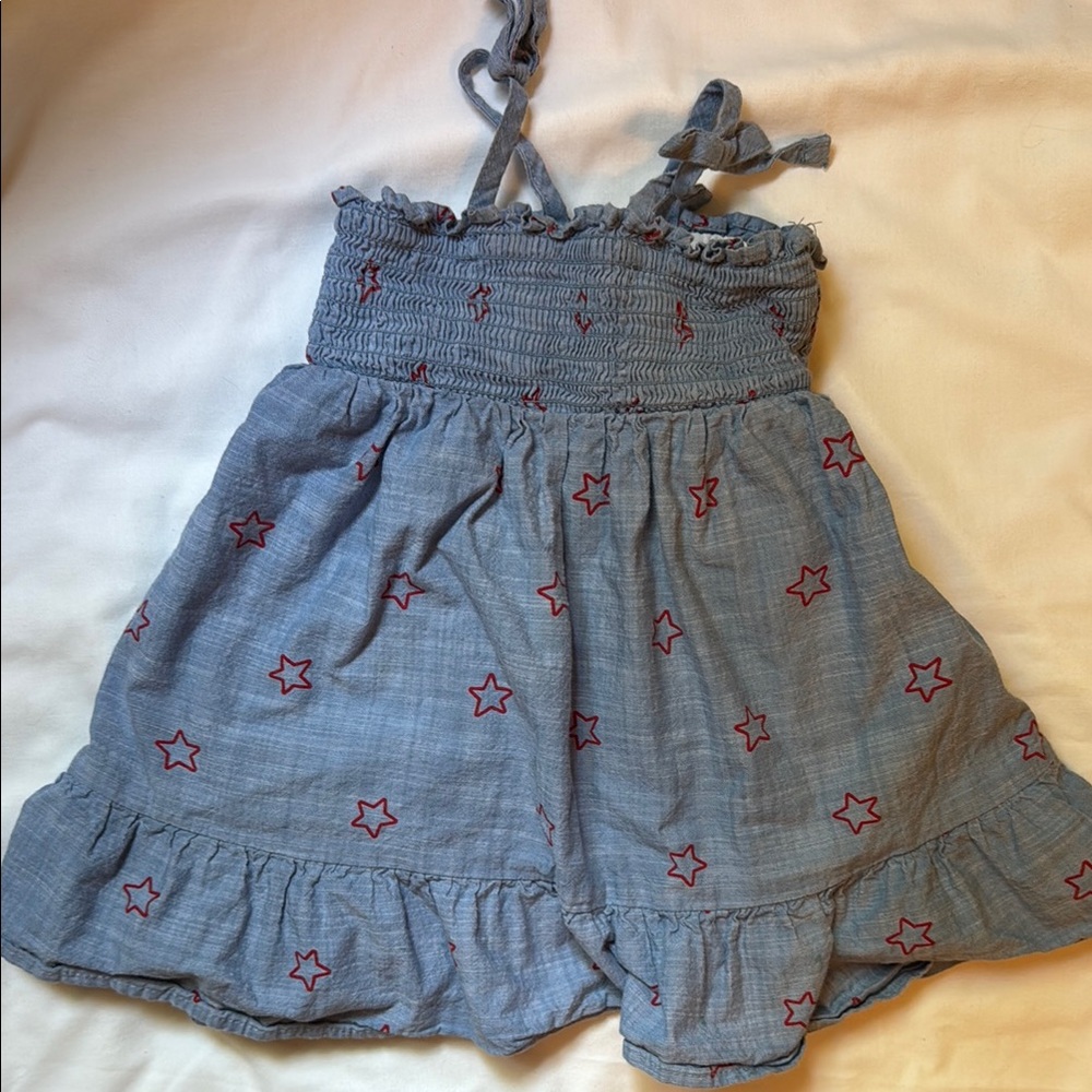 Cat & Jack Blue Dress with Red Stars